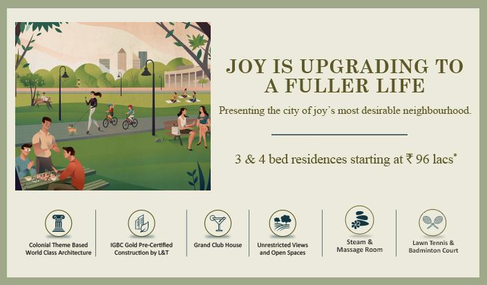 Home buyers now live a life full of joy at TATA Avenida in Kolkata the city of joy